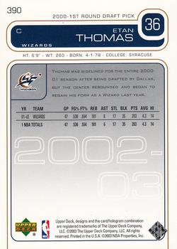 2002-03 Upper Deck #390 Etan Thomas Back