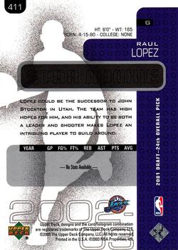 2002-03 Upper Deck #411 Raul Lopez Back