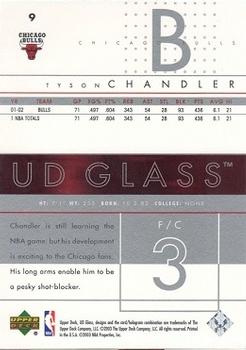 2002-03 UD Glass #9 Tyson Chandler Back