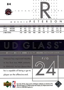 2002-03 UD Glass #84 Morris Peterson Back