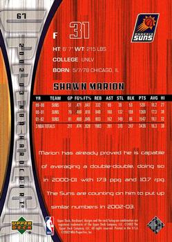 2002-03 Upper Deck Hardcourt #67 Shawn Marion Back