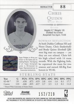 2006-07 Bowman Sterling - Refractors Gold #88 Chris Quinn Back