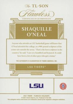 2021 Panini Flawless Collegiate - Team Logo Signatures Gold #TL-SON Shaquille O'Neal Back