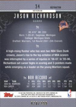 2006-07 Finest - Refractors Blue #34 Jason Richardson Back
