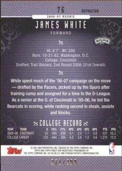 2006-07 Finest - Refractors Blue #76 James White Back