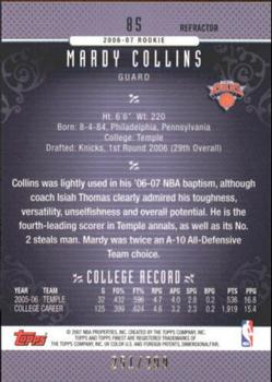 2006-07 Finest - Refractors Blue #85 Mardy Collins Back