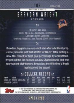 2006-07 Finest - Refractors Blue #108 Brandan Wright Back