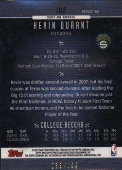 2006-07 Finest - Refractors Green #102 Kevin Durant Back