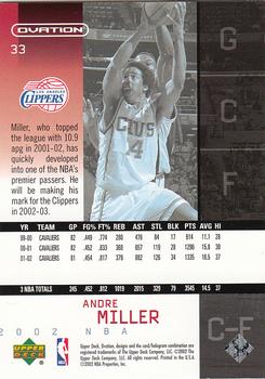 2002-03 Upper Deck Ovation #33 Andre Miller Back