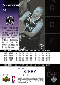 2002-03 Upper Deck Ovation #73 Mike Bibby Back