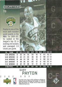 2002-03 Upper Deck Ovation #78 Gary Payton Back