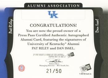 2006-07 Press Pass Legends - Alumni Association Autographs #NNO Pat Riley / Dan Issel Back