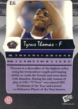 2006-07 Press Pass Legends - Emerald #E6 Tyrus Thomas Back