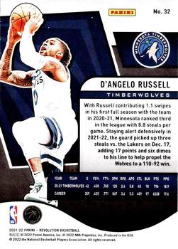 2021-22 Panini Revolution #32 D'Angelo Russell Back