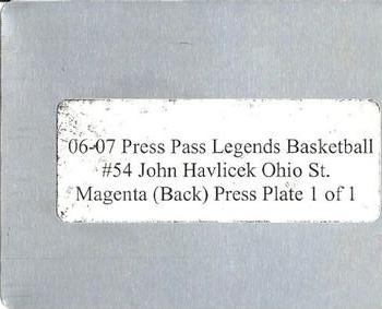 2006-07 Press Pass Legends - Press Plates Magenta #54 John Havlicek Back