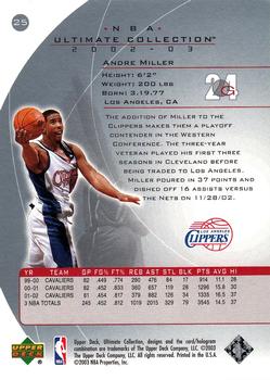 2002-03 Upper Deck Ultimate Collection #25 Andre Miller Back