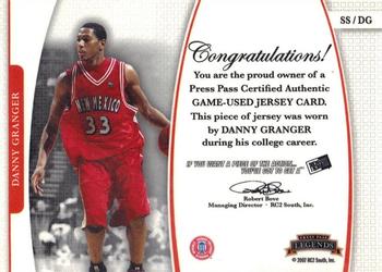 2006-07 Press Pass Legends - Saturday Swatches #SS-DG Danny Granger Back