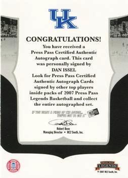 2006-07 Press Pass Legends - Signatures #NNO Dan Issel Back