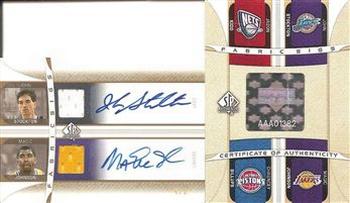 2006-07 SP Authentic - Autographed Jerseys Quad #KBJS Jason Kidd / Chauncey Billups / Magic Johnson / John Stockton Front