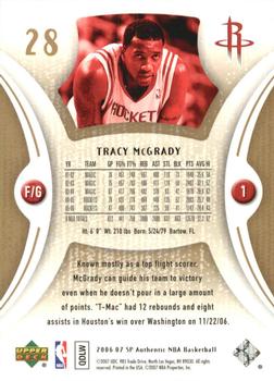 2006-07 SP Authentic - Gold #28 Tracy McGrady Back