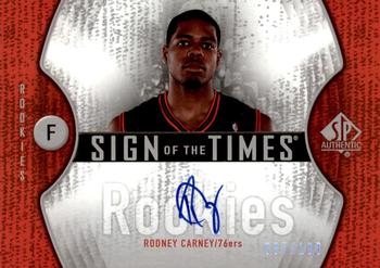 2006-07 SP Authentic - Sign of the Times Rookies #STR-RC Rodney Carney Front