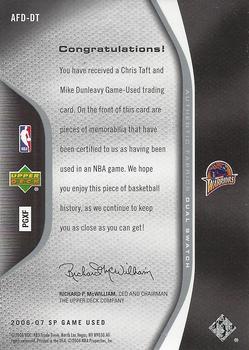 2006-07 SP Game Used - Authentic Fabrics Dual #AFD-DT Mike Dunleavy / Chris Taft Back