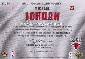 2006-07 SP Game Used - By the Letter #BTL-MJ Michael Jordan Back