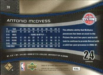 2006-07 SP Game Used - Gold #28 Antonio McDyess Back