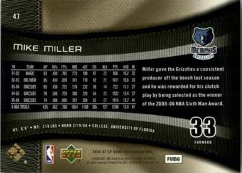 2006-07 SP Game Used - Gold #47 Mike Miller Back