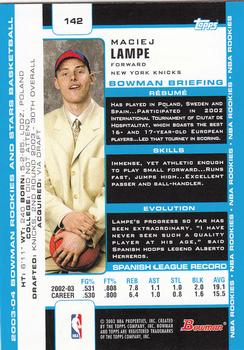 2003-04 Bowman #142 Maciej Lampe Back