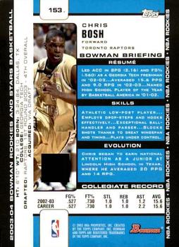 2003-04 Bowman #153 Chris Bosh Back