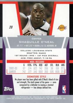 2003-04 Bowman Signature #20 Shaquille O'Neal Back