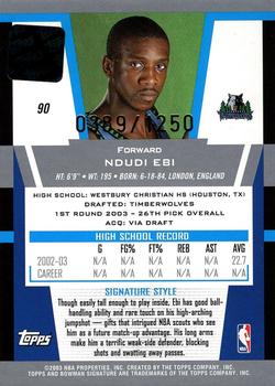 2003-04 Bowman Signature #90 Ndudi Ebi Back