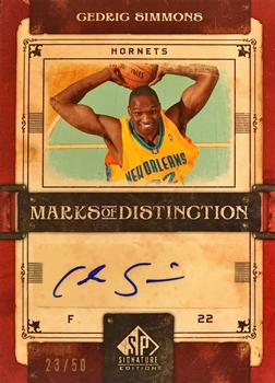 2006-07 SP Signature Edition - Marks of Distinction #MD-CS Cedric Simmons Front
