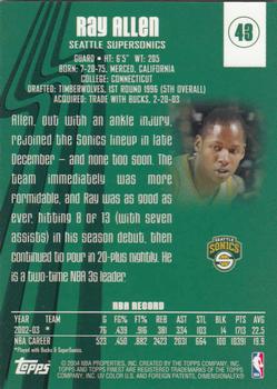 2003-04 Finest #43 Ray Allen Back