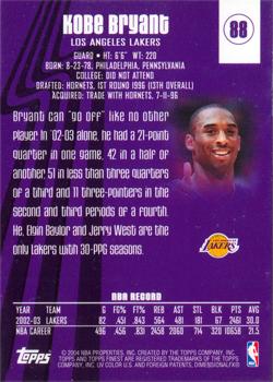 2003-04 Finest #88 Kobe Bryant Back