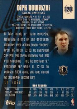 2003-04 Finest #120 Dirk Nowitzki Back
