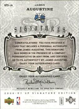 2006-07 SP Signature Edition - Signatures #SPS-JA James Augustine Back
