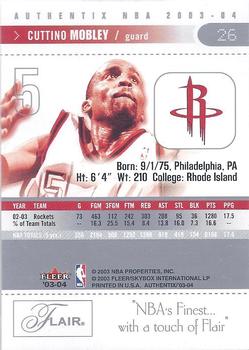 2003-04 Fleer Authentix #26 Cuttino Mobley Back
