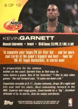 2006-07 Topps - 2K7 Promotion #9 Kevin Garnett Back