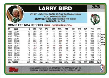 2006-07 Topps - Black #33 Larry Bird Back