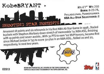 2006-07 Topps - Clutch City Stars #CCS13 Kobe Bryant Back