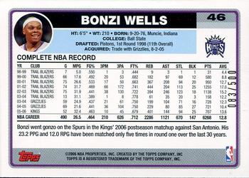 2006-07 Topps - Gold #46 Bonzi Wells Back