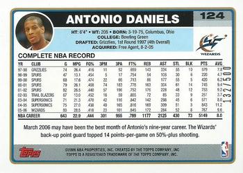 2006-07 Topps - Gold #124 Antonio Daniels Back