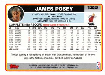 2006-07 Topps - Gold #125 James Posey Back