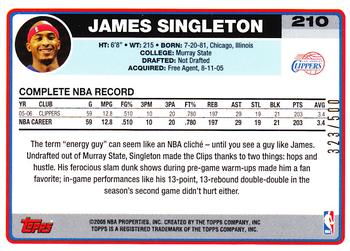 2006-07 Topps - Gold #210 James Singleton Back