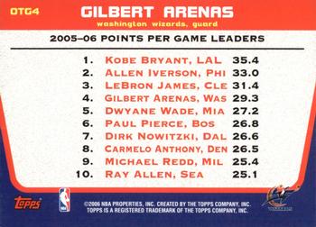 2006-07 Topps - Own the Game #OTG4 Gilbert Arenas Back
