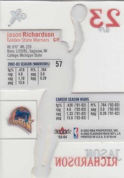2003-04 E-X #57 Jason Richardson Back