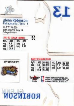 2003-04 E-X #58 Glenn Robinson Back