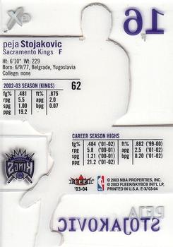 2003-04 E-X #62 Peja Stojakovic Back
